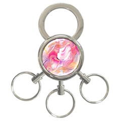 Pink Paint Brush 3-ring Key Chain by designsbymallika