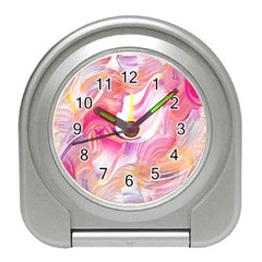 Pink Paint Brush Travel Alarm Clock by designsbymallika