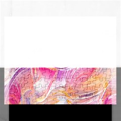 Pink Paint Brush Rectangular Jigsaw Puzzl by designsbymallika