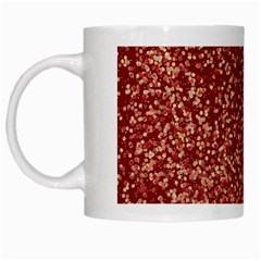 Burgundy Red Confetti Pattern Abstract Art White Mugs