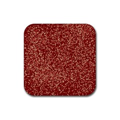 Burgundy Red Confetti Pattern Abstract Art Rubber Coaster (Square) 