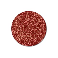 Burgundy Red Confetti Pattern Abstract Art Magnet 3  (Round)