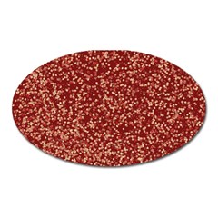 Burgundy Red Confetti Pattern Abstract Art Oval Magnet