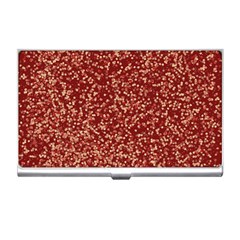 Burgundy Red Confetti Pattern Abstract Art Business Card Holder