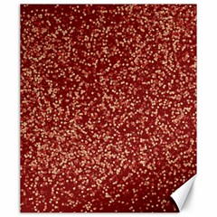 Burgundy Red Confetti Pattern Abstract Art Canvas 20  x 24 