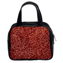 Burgundy Red Confetti Pattern Abstract Art Classic Handbag (Two Sides)