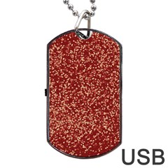 Burgundy Red Confetti Pattern Abstract Art Dog Tag USB Flash (One Side)