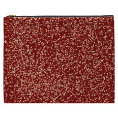 Burgundy Red Confetti Pattern Abstract Art Cosmetic Bag (XXXL)