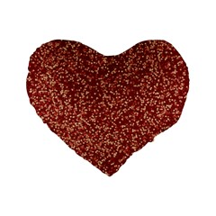 Burgundy Red Confetti Pattern Abstract Art Standard 16  Premium Flano Heart Shape Cushions