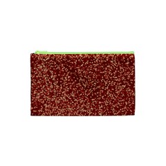 Burgundy Red Confetti Pattern Abstract Art Cosmetic Bag (xs) by yoursparklingshop