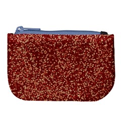 Burgundy Red Confetti Pattern Abstract Art Large Coin Purse