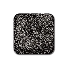 Black And White Confetti Pattern Rubber Square Coaster (4 Pack)  by yoursparklingshop