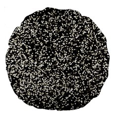 Black And White Confetti Pattern Large 18  Premium Round Cushions by yoursparklingshop