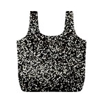 Black And White Confetti Pattern Full Print Recycle Bag (M) Front