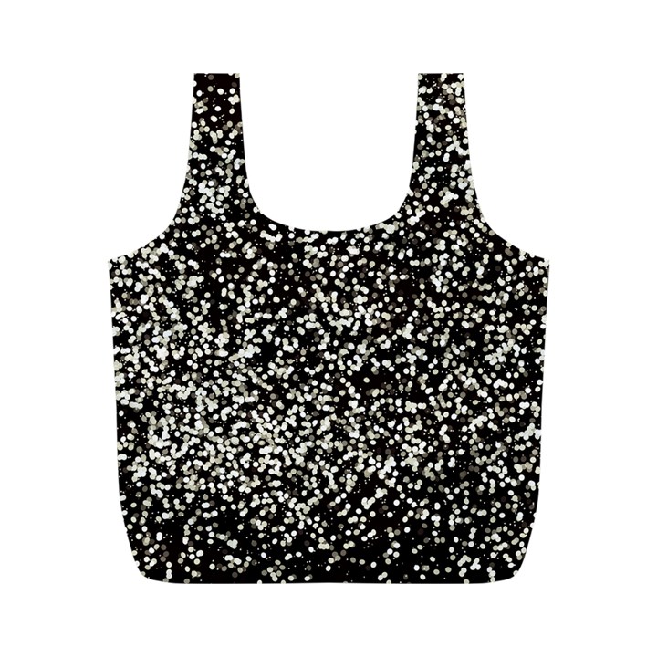 Black And White Confetti Pattern Full Print Recycle Bag (M)