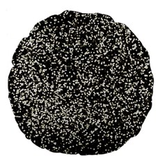 Black And White Confetti Pattern Large 18  Premium Flano Round Cushions