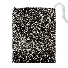 Black And White Confetti Pattern Drawstring Pouch (4xl)