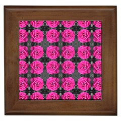 Roses Fleurs Abstrait Framed Tile by kcreatif