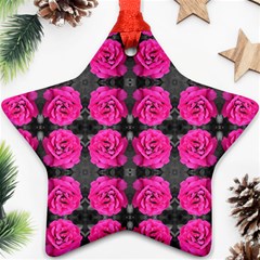 Roses Fleurs Abstrait Star Ornament (two Sides) by kcreatif