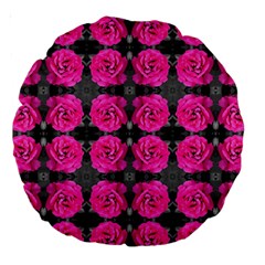 Roses Fleurs Abstrait Large 18  Premium Round Cushions by kcreatif