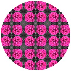 Roses Fleurs Abstrait Wooden Puzzle Round