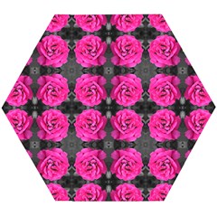 Roses Fleurs Abstrait Wooden Puzzle Hexagon