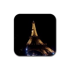 Tour Eiffel Paris Nuit Rubber Coaster (square)  by kcreatif