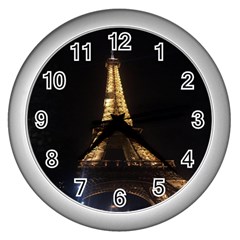 Tour Eiffel Paris Nuit Wall Clock (silver) by kcreatif