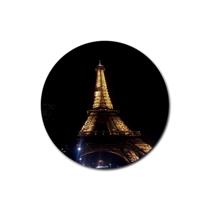 Tour Eiffel Paris Nuit Rubber Round Coaster (4 pack) 