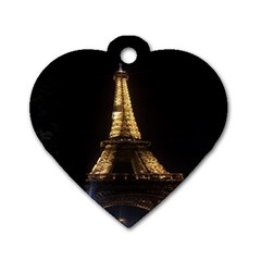 Tour Eiffel Paris Nuit Dog Tag Heart (two Sides) by kcreatif