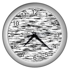 Texture Noir/gris Wall Clock (silver) by kcreatif