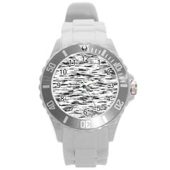 Texture Noir/gris Round Plastic Sport Watch (l) by kcreatif