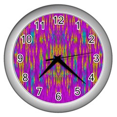 Festive Rainbow, Season To Wear Popart Wall Clock (silver) by pepitasart