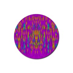 Festive Rainbow, Season To Wear Popart Rubber Coaster (round)  by pepitasart