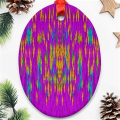 Festive Rainbow, Season To Wear Popart Oval Ornament (two Sides) by pepitasart