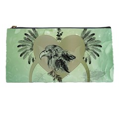 Eagle, Animal, Bird, Feathers, Fantasy, Lineart, Flowers, Blossom, Elegance, Decorative Pencil Cases by FantasyWorld7