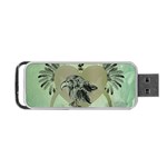 Eagle, Animal, Bird, Feathers, Fantasy, Lineart, Flowers, Blossom, Elegance, Decorative Portable USB Flash (Two Sides) Front