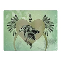 Eagle, Animal, Bird, Feathers, Fantasy, Lineart, Flowers, Blossom, Elegance, Decorative Double Sided Flano Blanket (mini) 