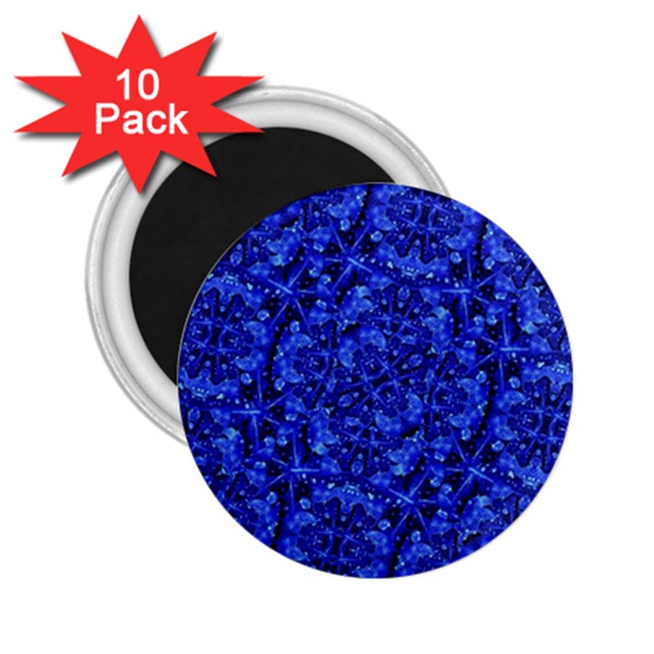 Blue Fancy Ornate Print Pattern 2.25  Magnets (10 pack) 