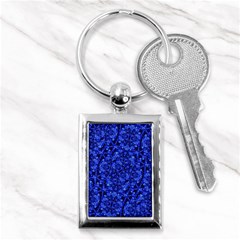 Blue Fancy Ornate Print Pattern Key Chain (rectangle) by dflcprintsclothing