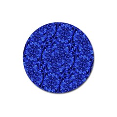 Blue Fancy Ornate Print Pattern Magnet 3  (round) by dflcprintsclothing