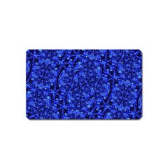 Blue Fancy Ornate Print Pattern Magnet (name Card) by dflcprintsclothing