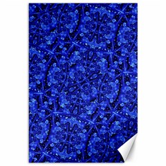 Blue Fancy Ornate Print Pattern Canvas 12  X 18  by dflcprintsclothing