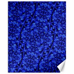 Blue Fancy Ornate Print Pattern Canvas 11  X 14  by dflcprintsclothing