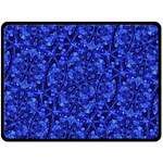 Blue Fancy Ornate Print Pattern Double Sided Fleece Blanket (Large)  80 x60  Blanket Back