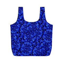 Blue Fancy Ornate Print Pattern Full Print Recycle Bag (m) by dflcprintsclothing