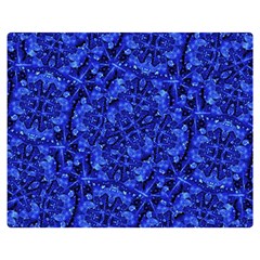 Blue Fancy Ornate Print Pattern Double Sided Flano Blanket (medium) 