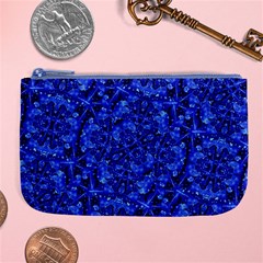 Blue Fancy Ornate Print Pattern Large Coin Purse by dflcprintsclothing