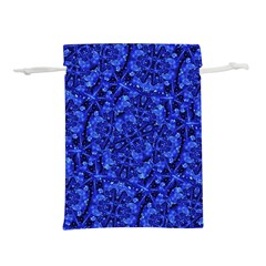 Blue Fancy Ornate Print Pattern Lightweight Drawstring Pouch (s)