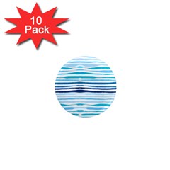 Blue Waves Pattern 1  Mini Magnet (10 Pack) 